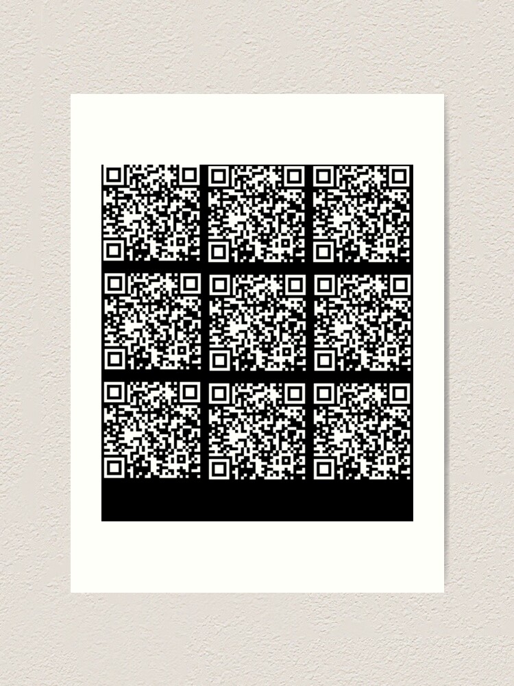 Single Rick Roll funny prank Video link readable QR Code pattern | Art  Board Print