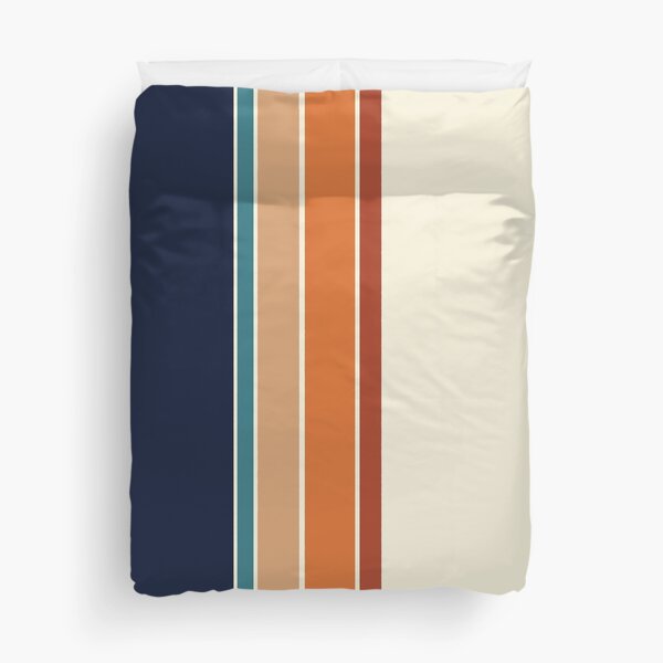 Item preview, Retro Vertical Stripes Orange Rust Blue designed and sold by MonstersMashU.