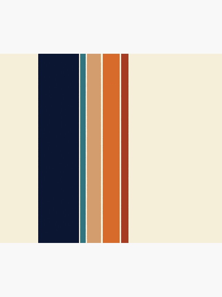 Thumbnail 2 of 2, Duvet Cover, Retro Vertical Stripes Orange Rust Blue designed and sold by MonstersMashU.