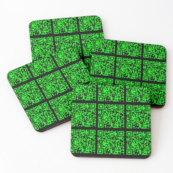 Item preview, Rick Roll funny prank Video link readable QR Code 3x3 pattern white neon green designed and sold by rednumberone.