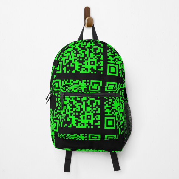 Item preview, Rick Roll funny prank Video link readable QR Code 3x3 pattern white neon green designed and sold by rednumberone.