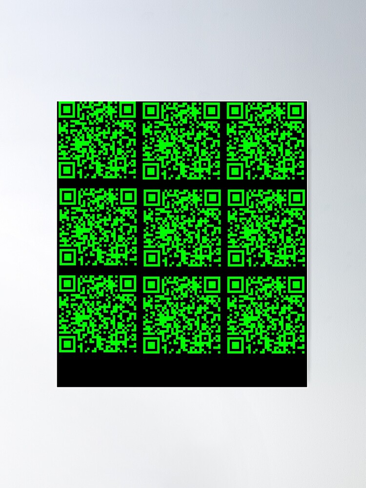 Single Rick Roll funny prank Video link readable QR Code pattern Poster  for Sale by rednumberone