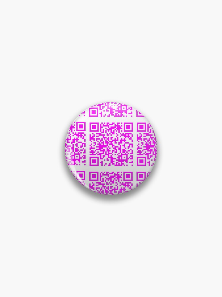 Rick Roll funny prank Video link readable QR Code 3x3 pattern white fuchsia  | Sticker