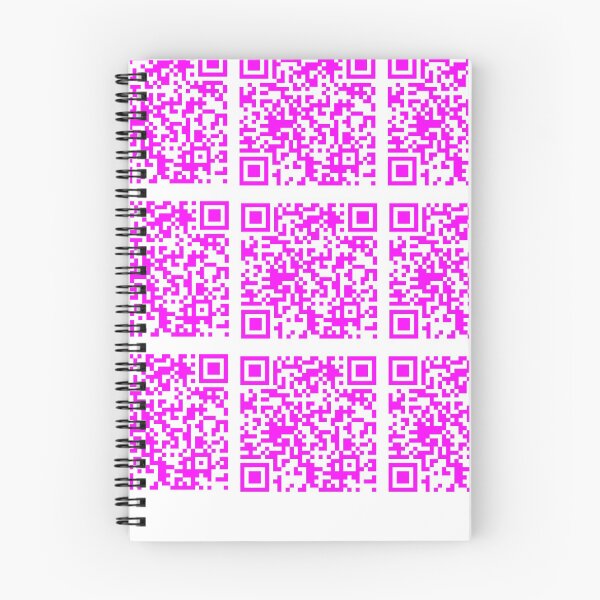 Item preview, Rick Roll funny prank Video link readable QR Code 3x3 pattern white fuchsia designed and sold by rednumberone.