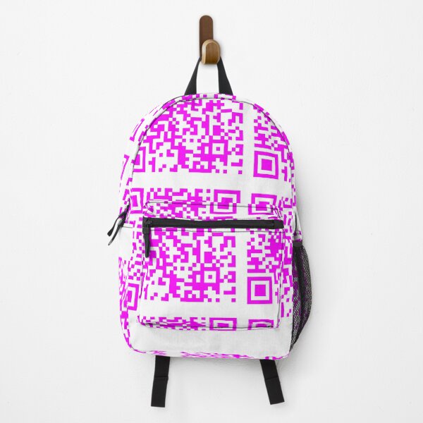 Item preview, Rick Roll funny prank Video link readable QR Code 3x3 pattern white fuchsia designed and sold by rednumberone.