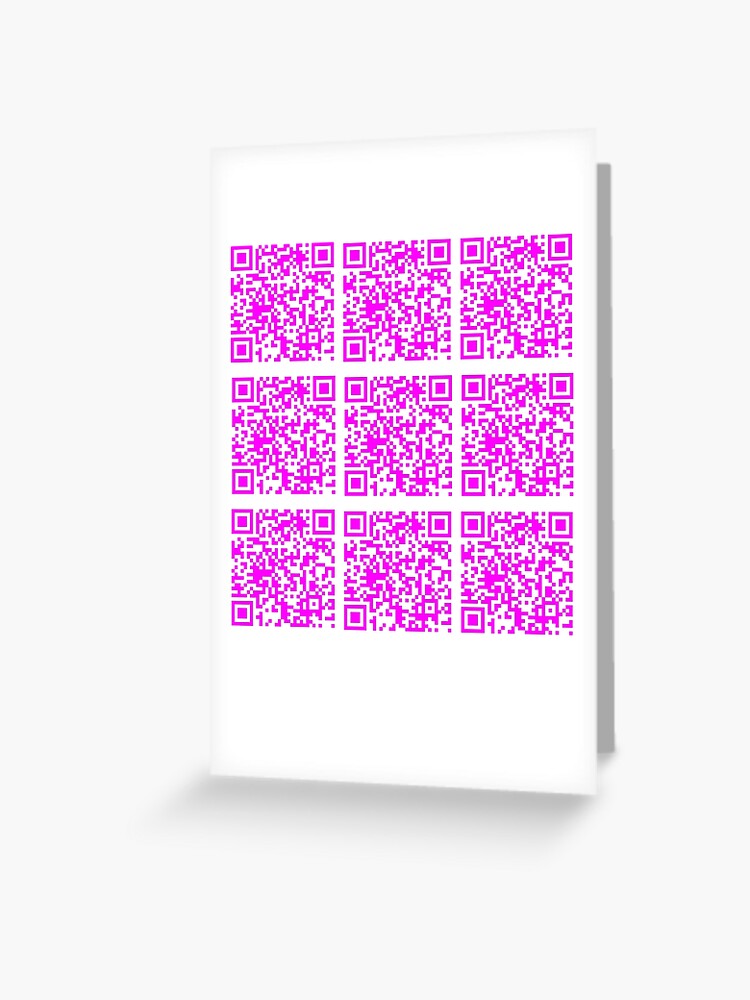 Rick Roll funny prank Video link readable QR Code 3x3 pattern white  fuchsia Sticker for Sale by rednumberone