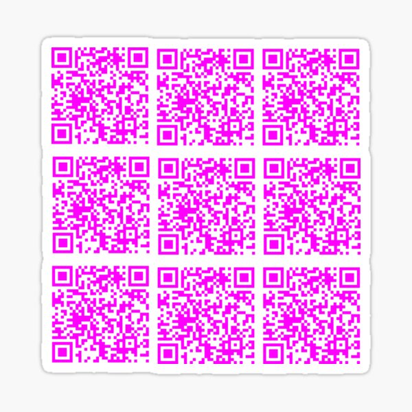 SCAN this Prank Rick roll  video never gonna give you up QR code  Sticker for Sale by rednumberone