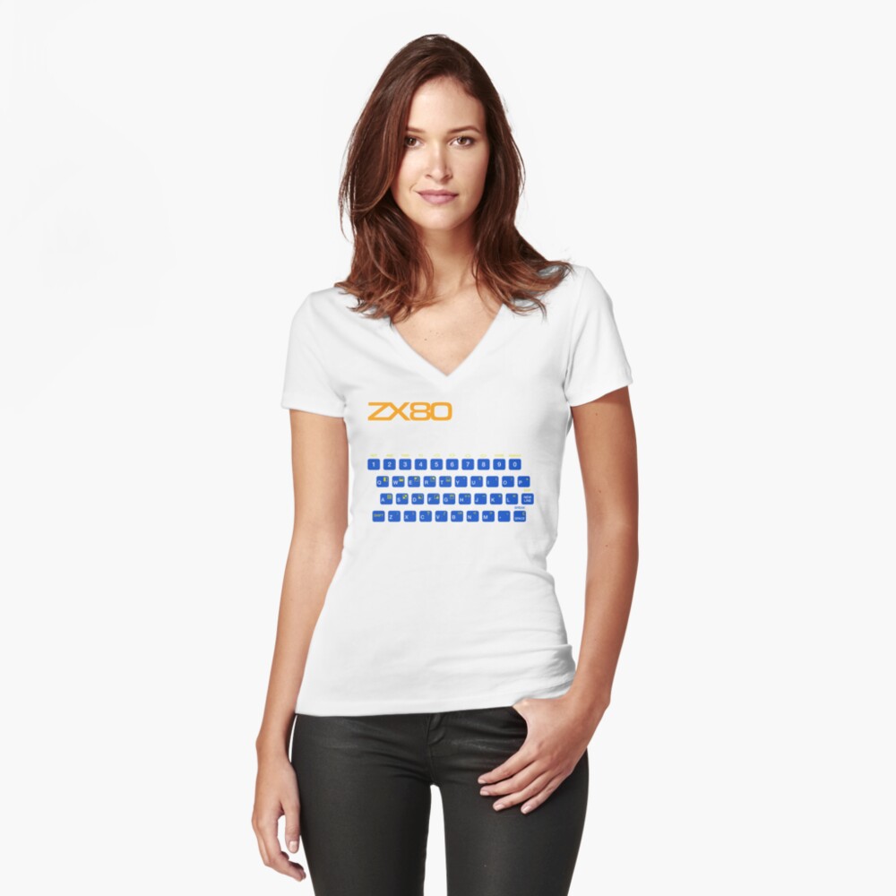 Item preview, Fitted V-Neck T-Shirt designed and sold by squinter-mac.