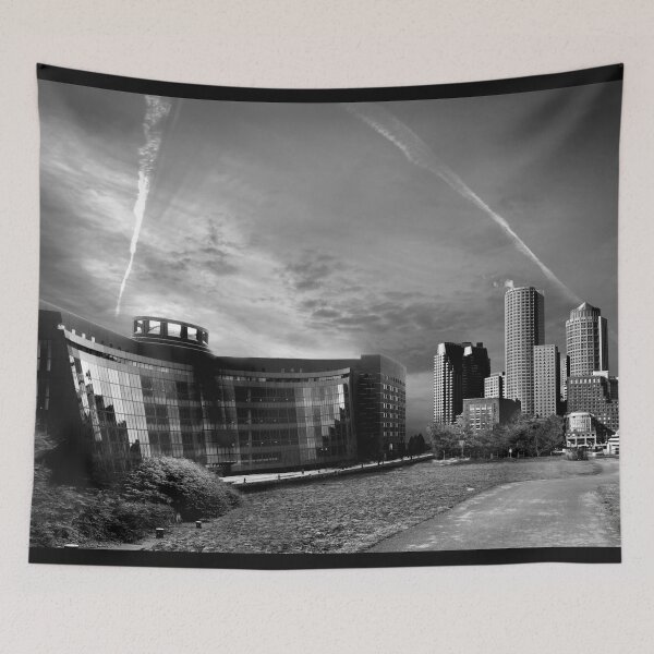Item preview, United States Courthouse and Rowes Wharf Dramatic Composite Image designed and sold by Stephen Orsillo.