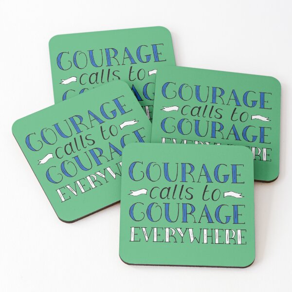 Item preview, Courage Calls to Courage Everywhere Motivational Quote on Green designed and sold by Maddy Bennett.