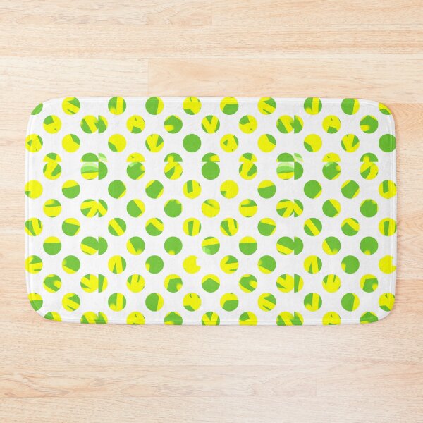 Item preview, Green polka dots with haphazard yellow lines designed and sold by MsArtyCrafts.