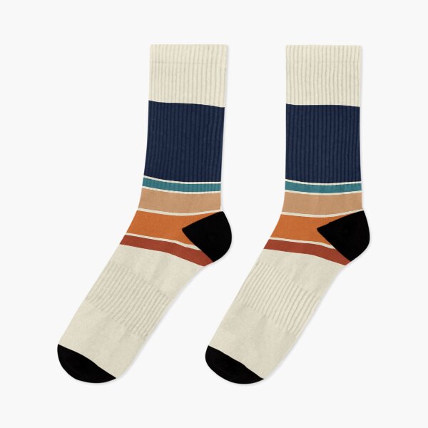 Item preview, Retro Horizontal Stripes Orange Rust Blue designed and sold by MonstersMashU.