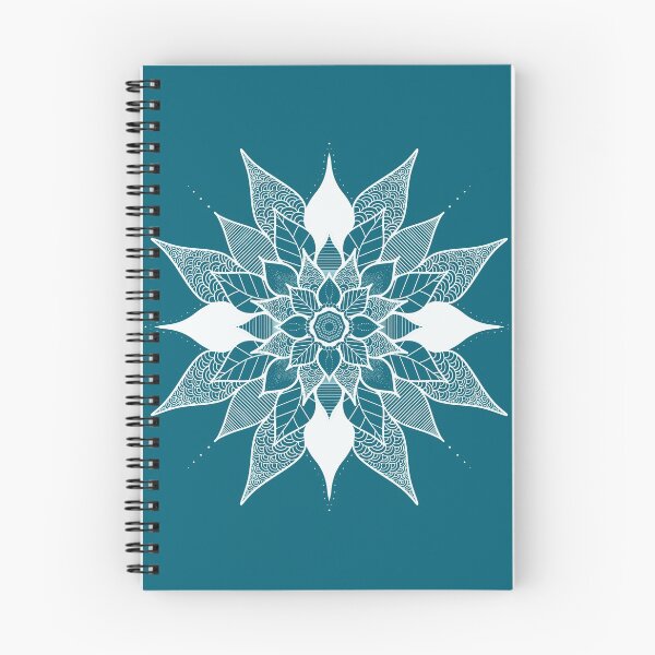 Item preview, Teal and white mandala flower  designed and sold by GrowWildArt.