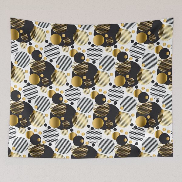 Item preview, Black, White and Gold Polka dot, Black and White Polka dot Pattern, Black and White Polka dot Design, Polka Dot designed and sold by graphic-genie.