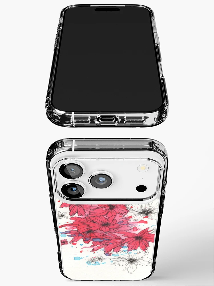 Aperçu 3 sur 5. Coque iPhone avec l'œuvre NomiAntics Fleurs Rouges créée et vendue par NomiAntics.