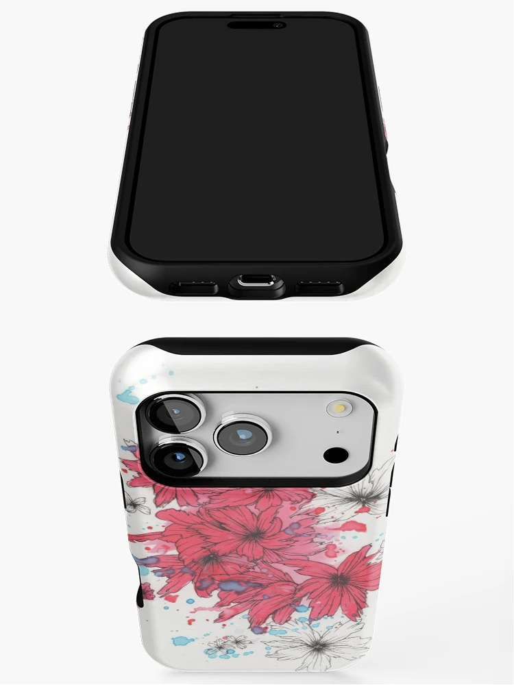 Aperçu 3 sur 4. Coque iPhone avec l'œuvre NomiAntics Fleurs Rouges créée et vendue par NomiAntics.