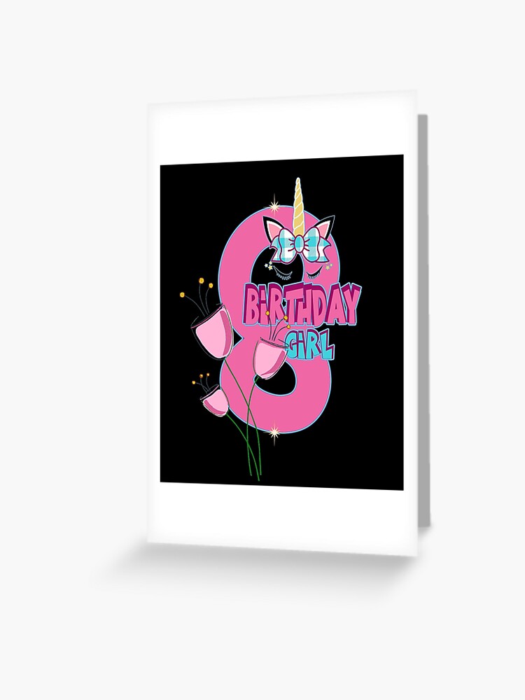 Carte de vœux avec l'œuvre « Cadeau 8 ans 8ème anniversaire fille 8ème  anniversaire » de l'artiste Dubbra