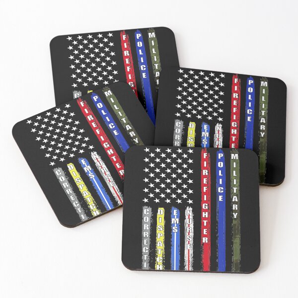 Item preview, USA Flag Thin Line Nurse Police Firefighter Military designed and sold by JaneGuerrero.