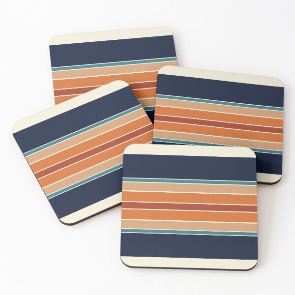 Item preview, Retro Stripes Mirror Orange Rust and Blue designed and sold by MonstersMashU.