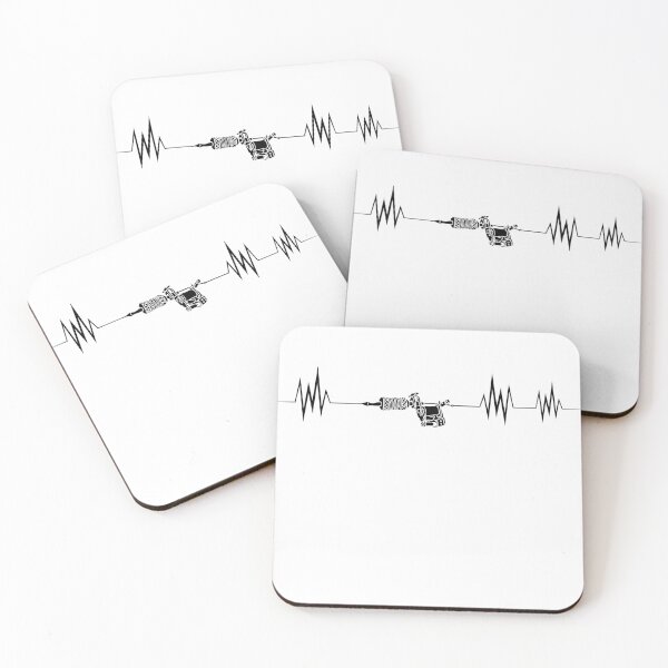 Item preview, EKG Heartbeat Heart diagram Tattoos designed and sold by Elwetritsche.