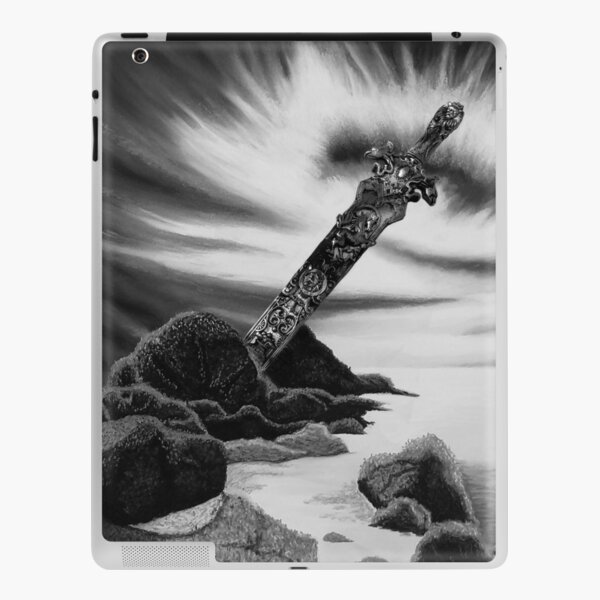 Amazon Sword in the Stone Black and White Seascape Sunset iPad Skin