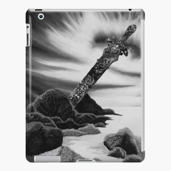 Amazon Sword in the Stone Black and White Seascape Sunset iPad Snap Case