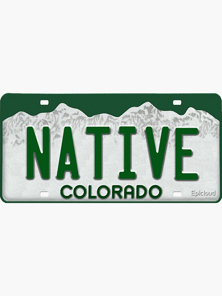 Colorado Native License Plate Sticker for Sale by Epicloud