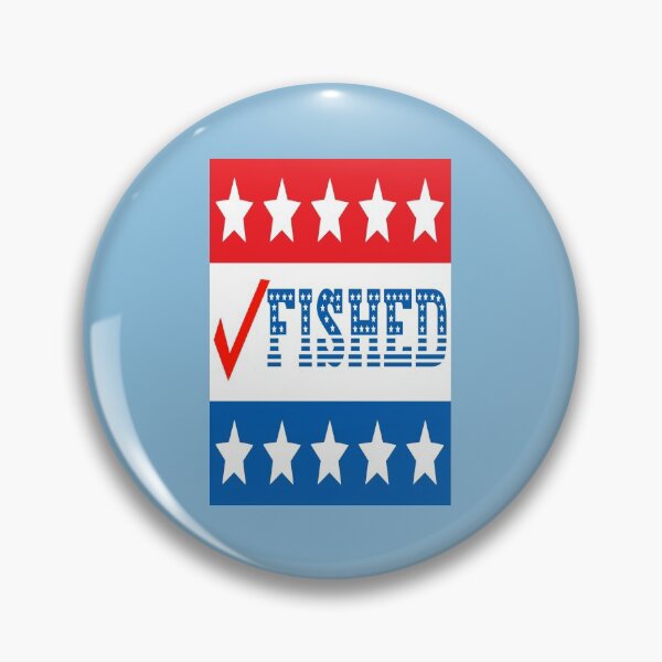 Item preview, I Fished Check Mark USA Red White and Blue With Stars on Blue Background designed and sold by KeysTreasures.
