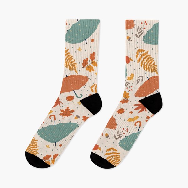 Item preview, Autum pattern with umbrellas designed and sold by burbura.