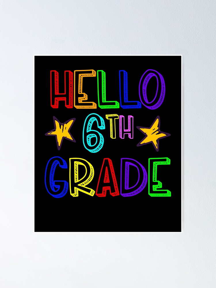Thumbnail 1 von 3, Poster, Hello 6th Grade Doodle Art New Sixth Grade Student Gift Gear designt und verkauft von DynamicDesign.