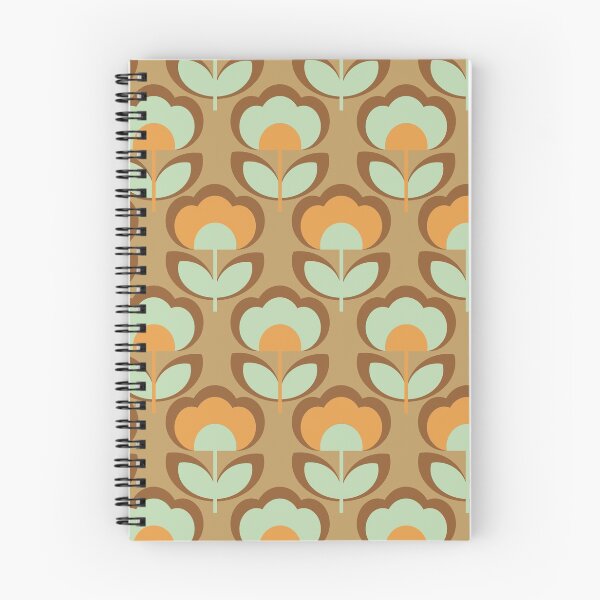 Item preview, 70s style faded beige graphic flower pattern designed and sold by Pattern Art Designs.