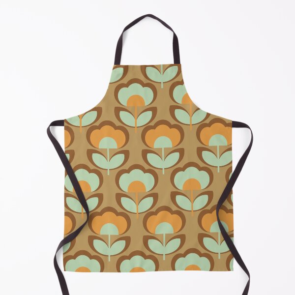 Item preview, 70s style faded beige graphic flower pattern designed and sold by Pattern Art Designs.