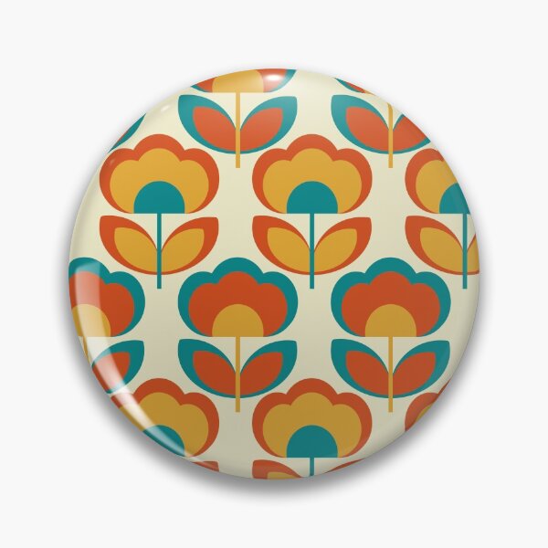 Item preview, 70s style light and bright graphic flower pattern designed and sold by Pattern Art Designs.