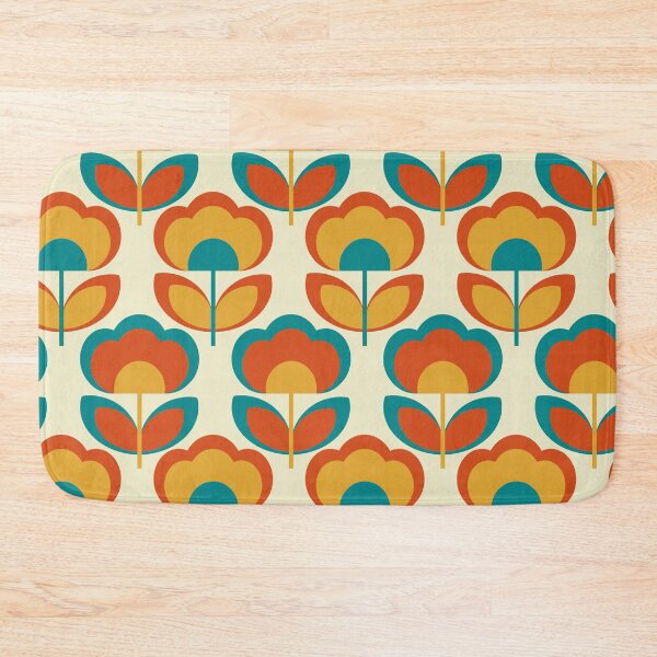Item preview, 70s style light and bright graphic flower pattern designed and sold by Pattern Art Designs.