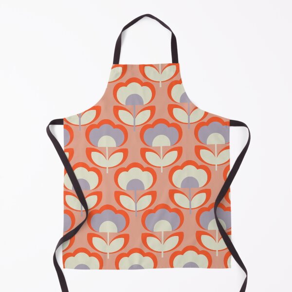 Item preview, 70s style red/pink graphic flower pattern designed and sold by Pattern Art Designs.
