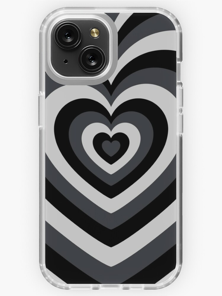 Latte Heart Black and Grey iPhone Case