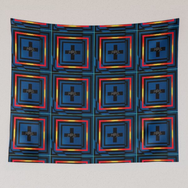 Item preview, BLUE SQUARED TAG OF ESONE ABSTRACT URBAN GRAFFITI STREET STYLE designed and sold by GraffitiBomberZ.