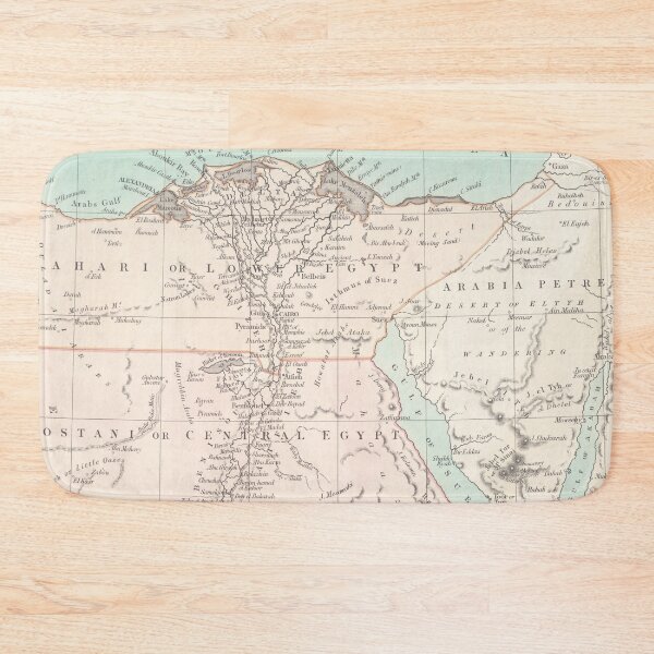 Item preview, Old Egypt Map (1853) Vintage Egyptian County Atlas designed and sold by BravuraMedia.