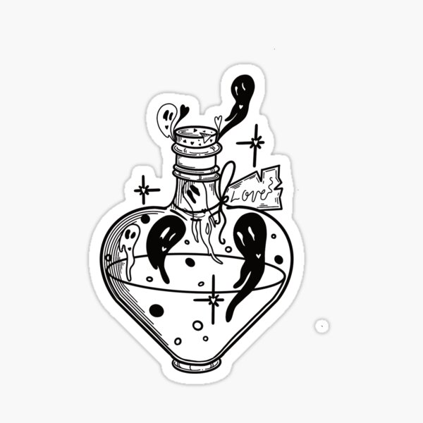 Bottle With Love Potion Old School Tattoo Style Hand Drawn Illustration  Converted To Vector Royalty Free SVG Cliparts Vectors And Stock  Illustration Image 126294060