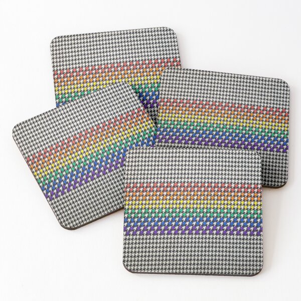 Item preview, Rainbow Pride Houndstooth (Printed Image - Not Real Tweed) designed and sold by JaeZuchowski.