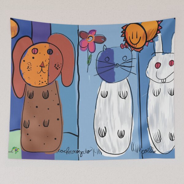 Item preview, Dog Cat Rabbit Friends designed and sold by veronicajorge.