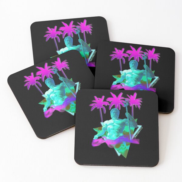 Artikelvorschau, Neon Poseidon Vaporwave Synthwave Griechischer Gott Statue entworfen und verkauft von ShirtVibes.