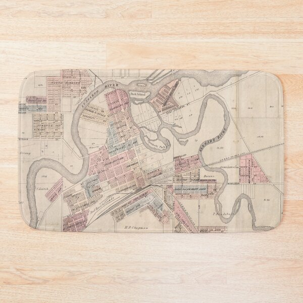 Item preview, Old Elkhart IN Map (1874) Vintage Old Hart City Indiana City & Street Atlas designed and sold by BravuraMedia.