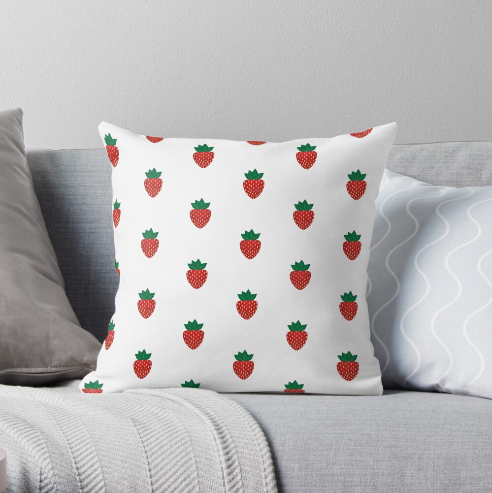strawberry throw pillow