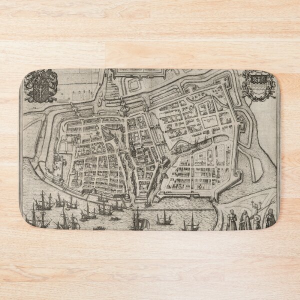 Item preview, Old Emden Germany Map (1575) Vintage Lower Saxony City & Street Atlas designed and sold by BravuraMedia.