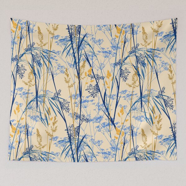 Item preview, Wild grasses - beige-blue designed and sold by kobyakov.