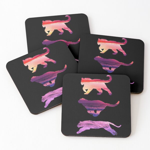 Item preview, Colourful halftone big cats  designed and sold by AJPaint.
