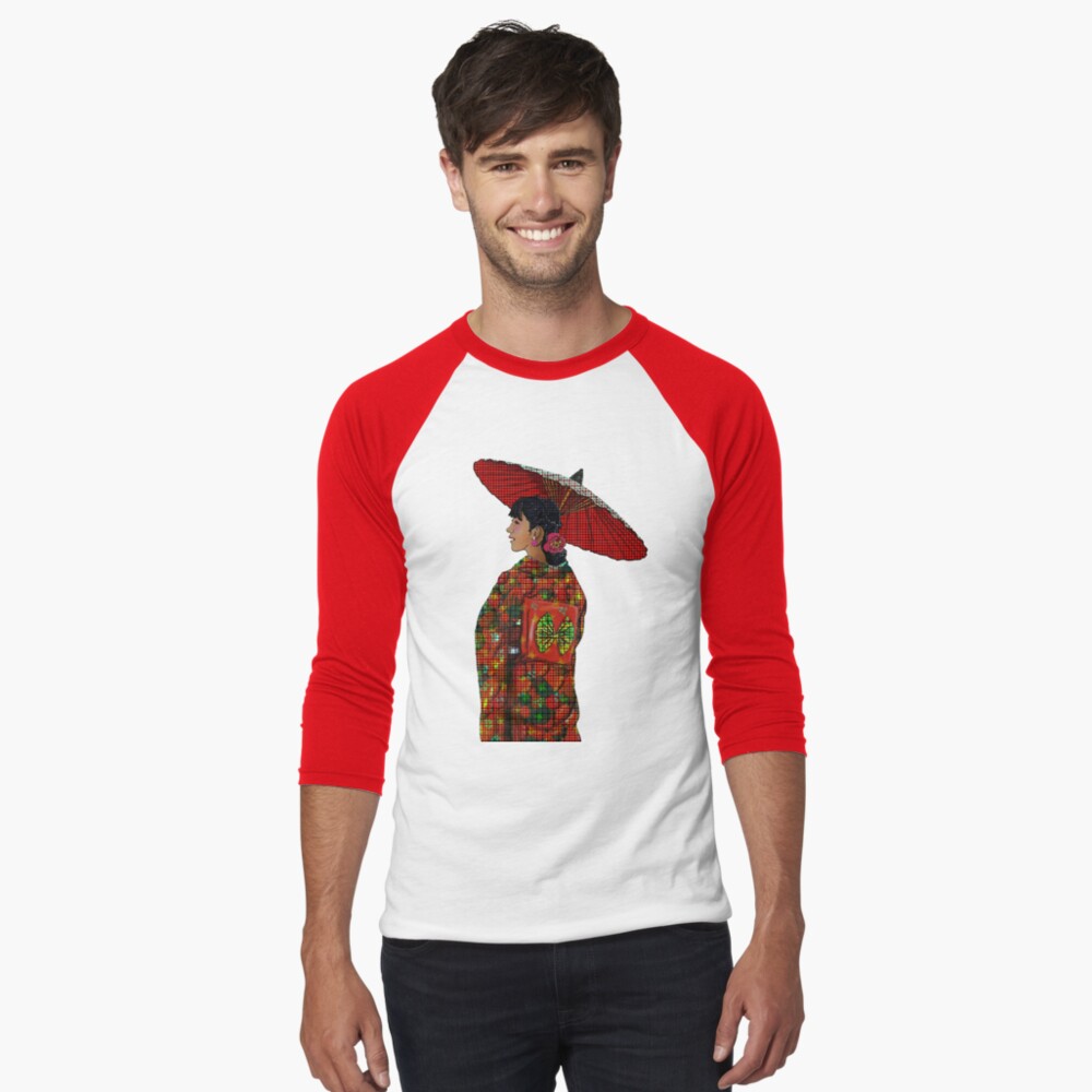 Japanese Woman1 Baseball ¾ Sleeve T-Shirt