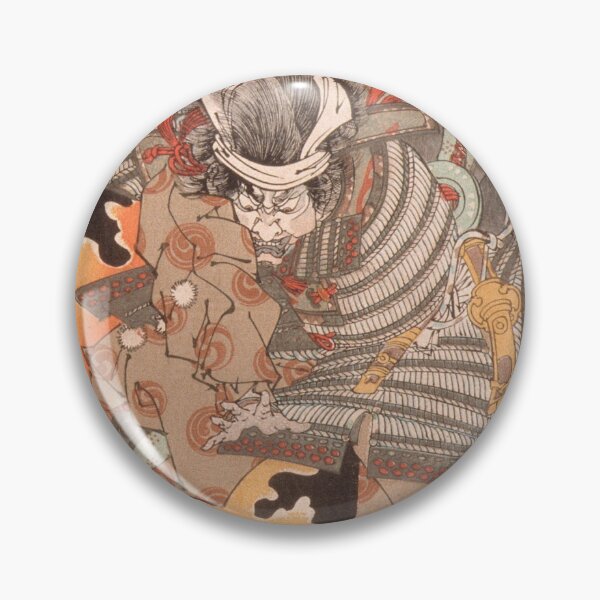 Item preview, The Ghost of Akugenta Yoshihira Attacking His Executioner Namba Jirō at Nunobiki Waterfall designed and sold by japanese-ukiyoe.