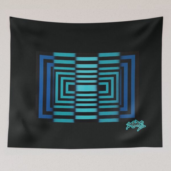 Item preview, TURQOISE SQUARES OF ESONE ABSTRACT URBAN GRAFFITI STREET STYLE designed and sold by GraffitiBomberZ.
